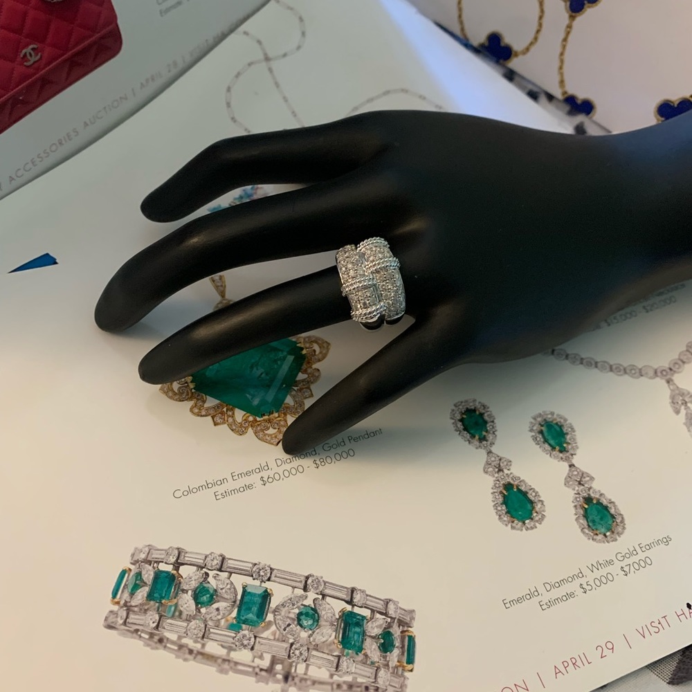 Stacked Ring CLUSTER Ring| 10KT White Gold | 1/2 carat total weight | Pave style